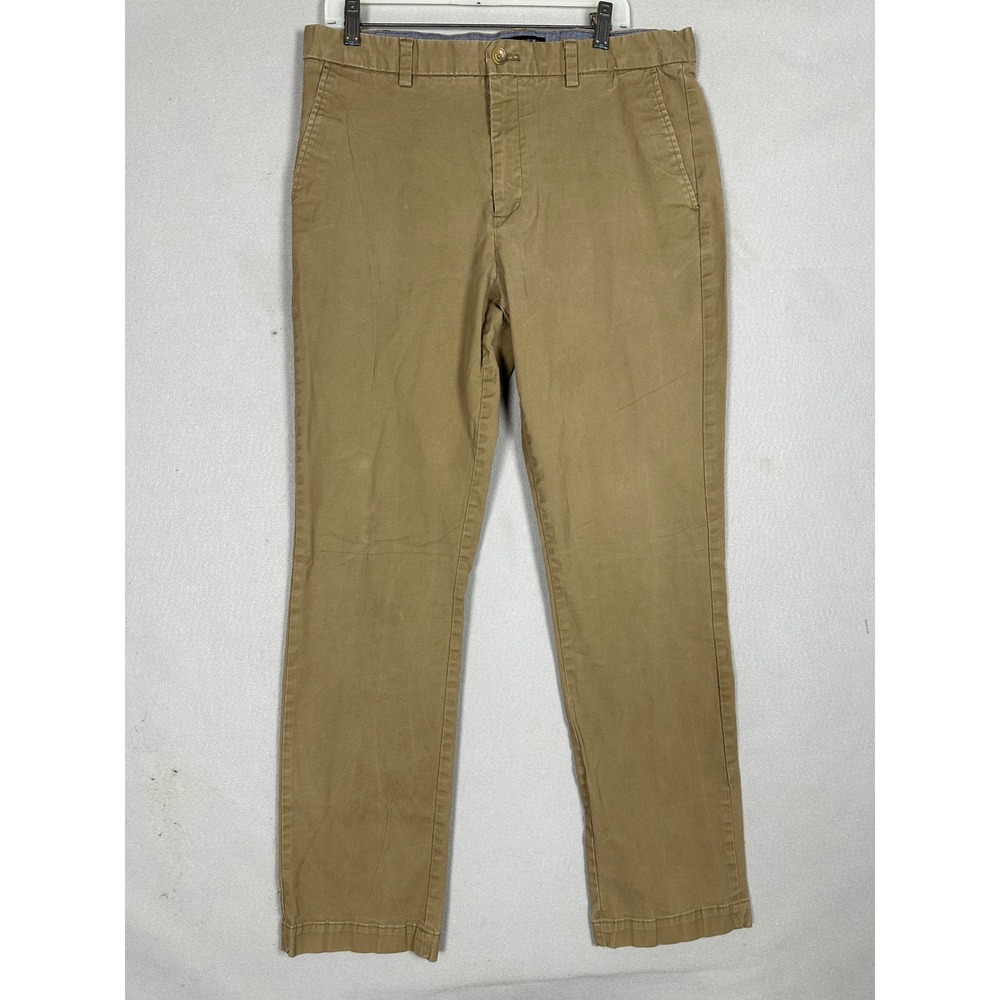Banana Republic Pants Mens 36X34 Aiden Chino Tan Fat Front Stretch Straight EUC